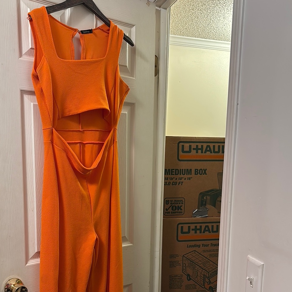 Boohoo Orange Bodycon Cocktail Dress